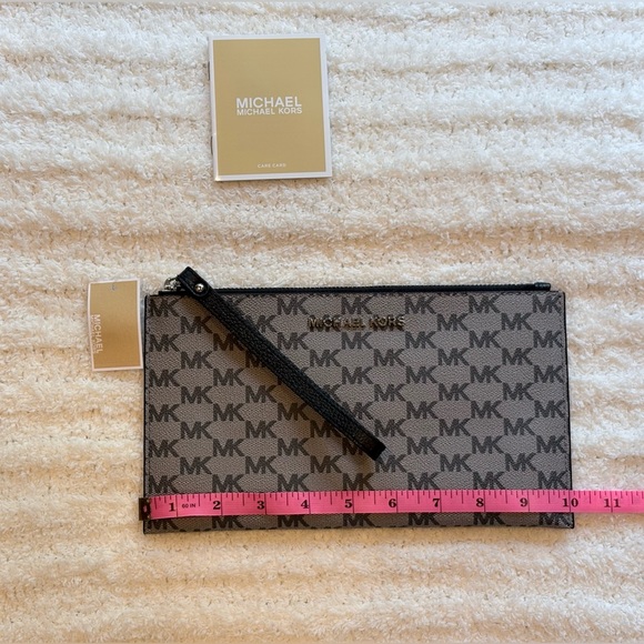 Michael Kors Black and Gray Wristlet Clutch